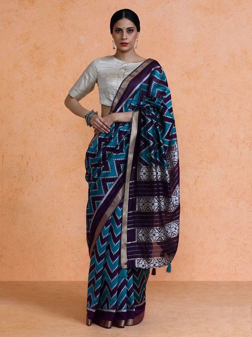 Authenzaa Women Saree YIWS047 Bottle Green 