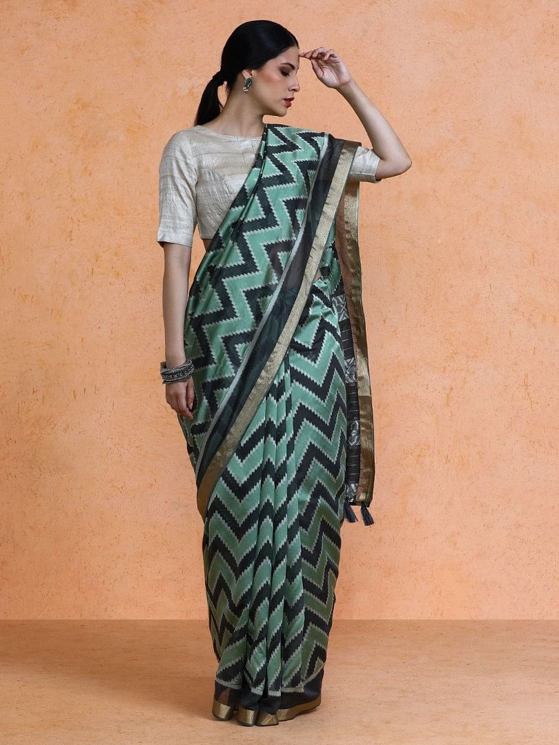Authenzaa Women Saree YIWS047 Pista Green 