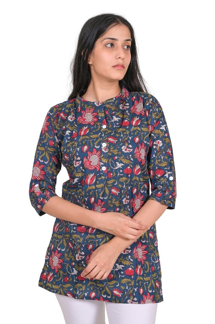 Authenzaa Women Short Kurti SFBKT021 Multi 