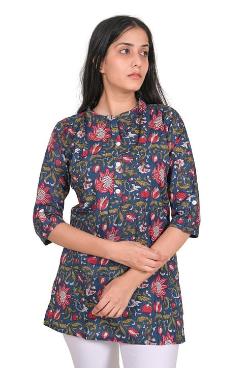 Authenzaa Women Short Kurti SFBKT021 Multi 