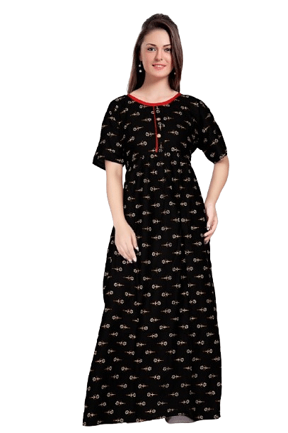 Authenzaa Women Nighty SMWN039 Black 