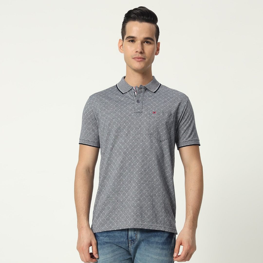 Authenzaa Men Polo T-Shirt GKPT047 Navy Blue 