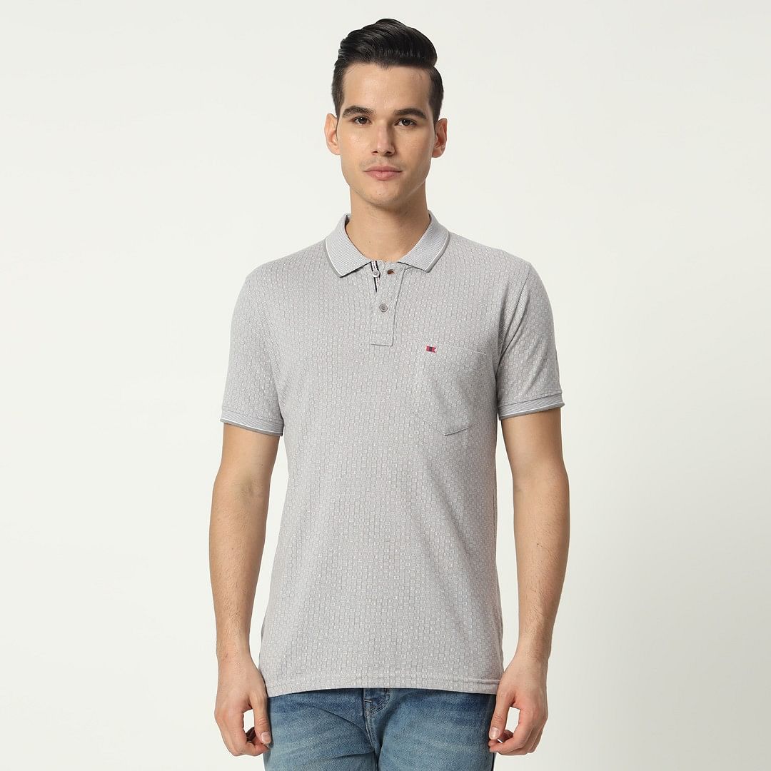 Authenzaa Men Polo T-Shirt GKPT048 Grey 