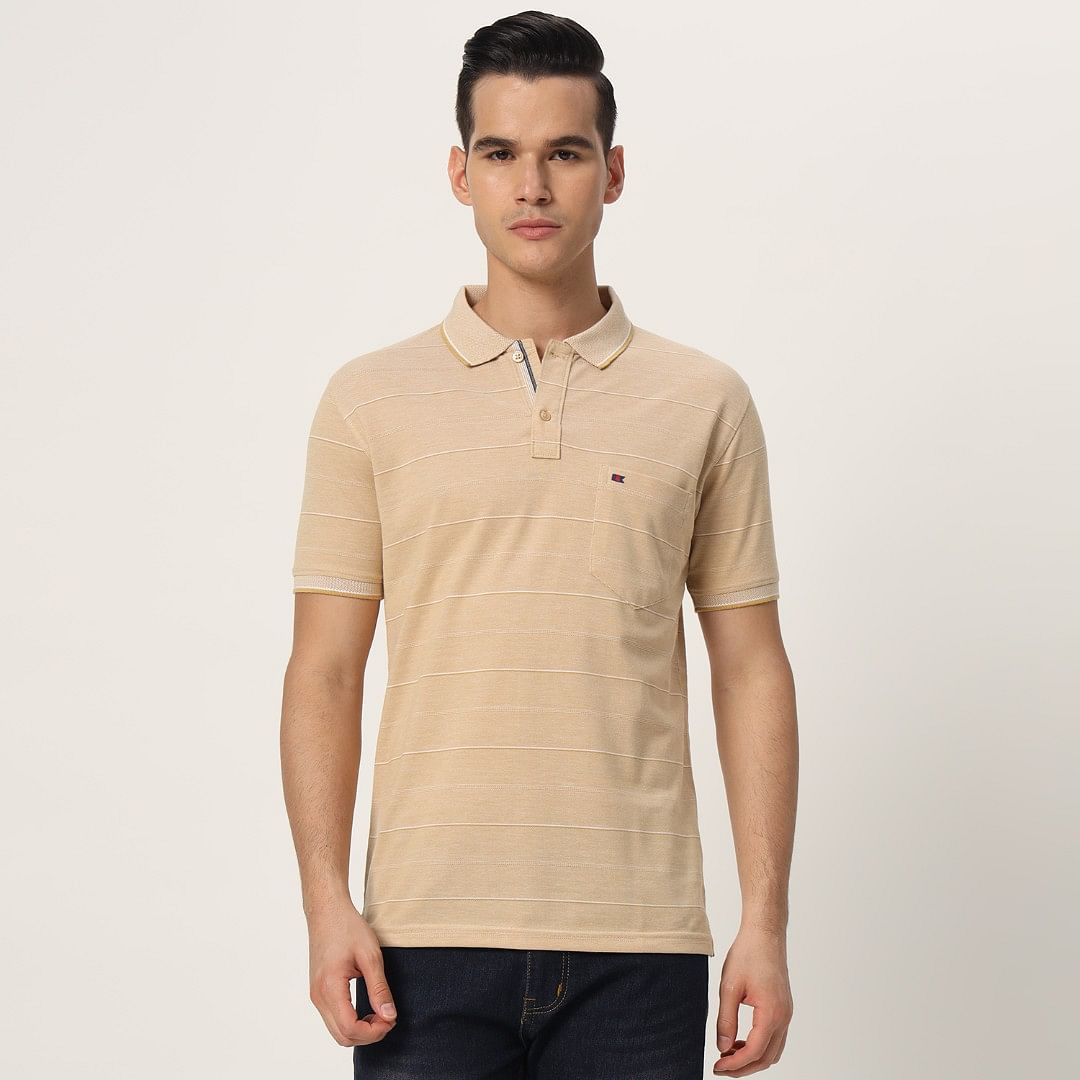 Authenzaa Men Polo T-Shirt GKPT059 Camel 