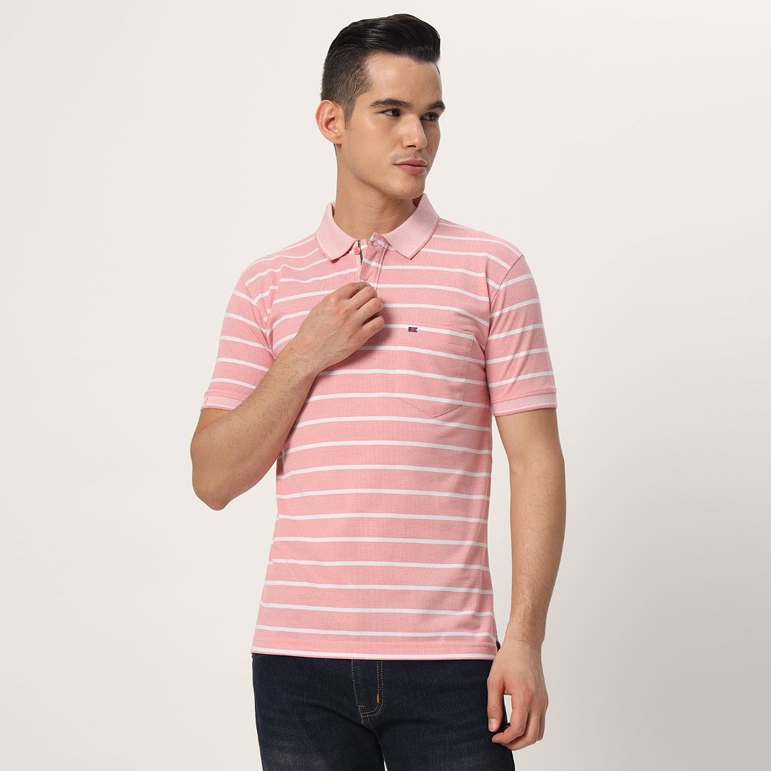 Authenzaa Men Polo T-Shirt GKPT063 Light Pink 