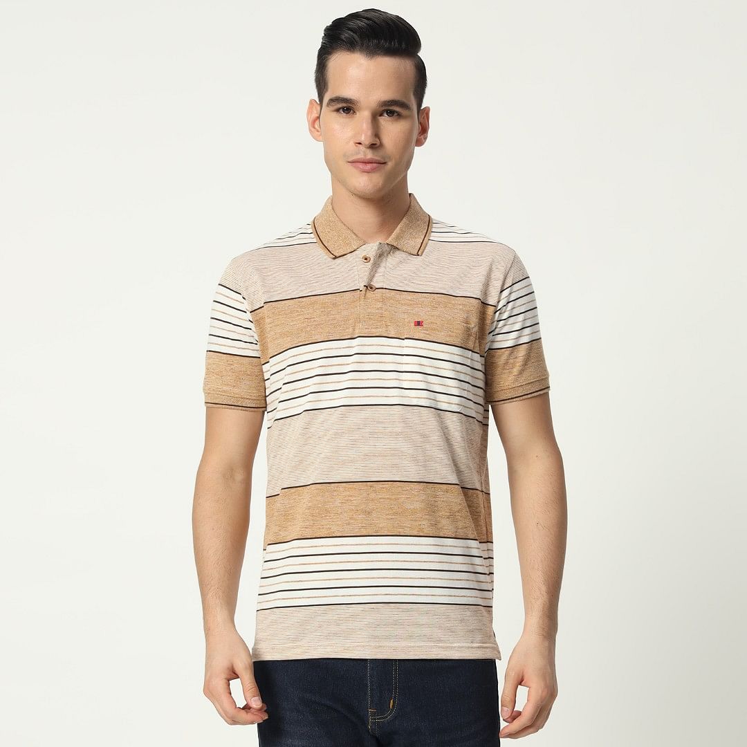 Authenzaa Men Polo T-Shirt GKPT054 Beige 
