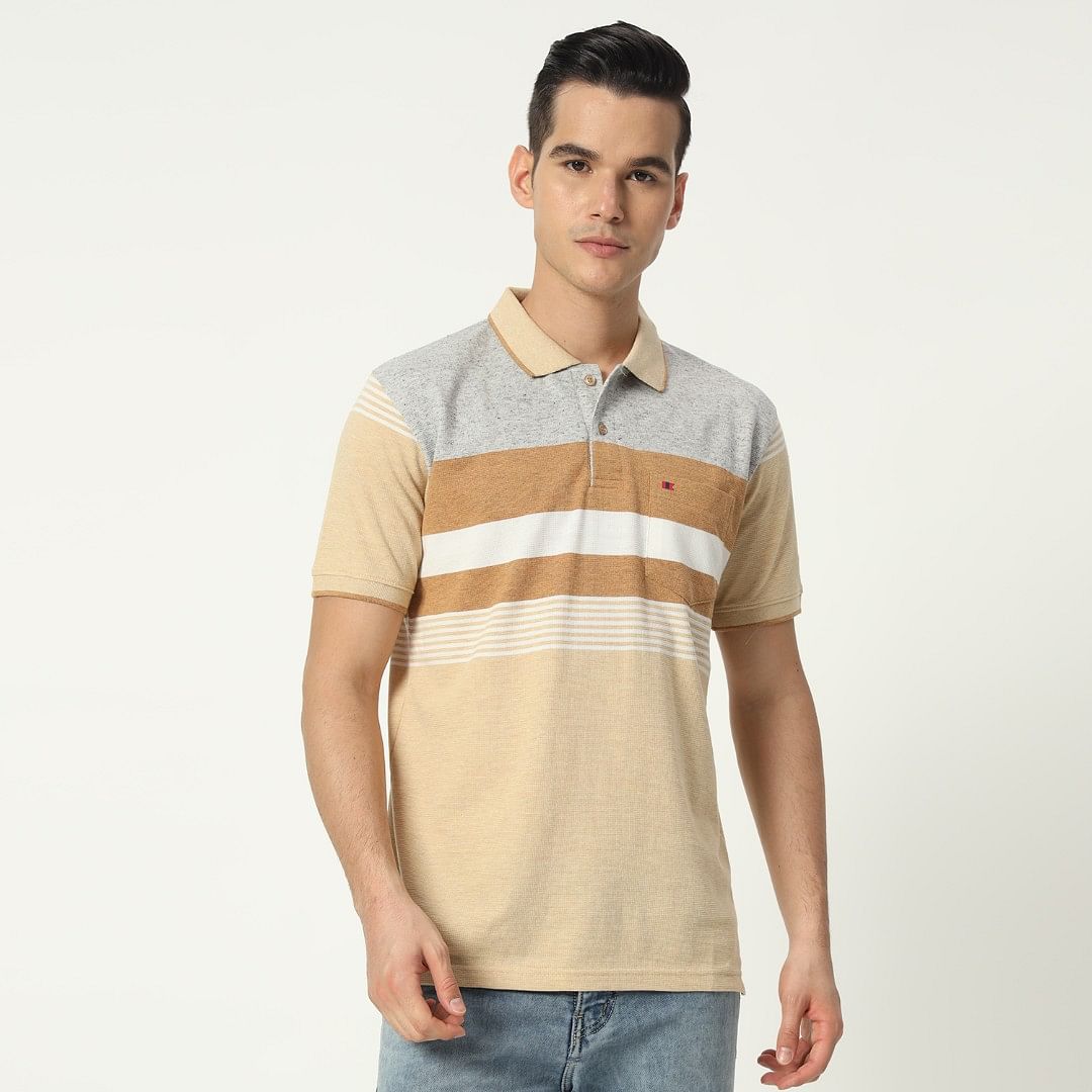 Authenzaa Men Polo T-Shirt GKPT045 Fawn 