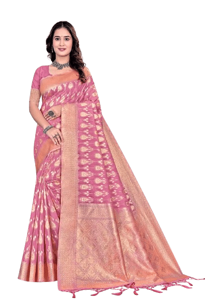 Authenzaa Women Saree YIWS045 Pink 