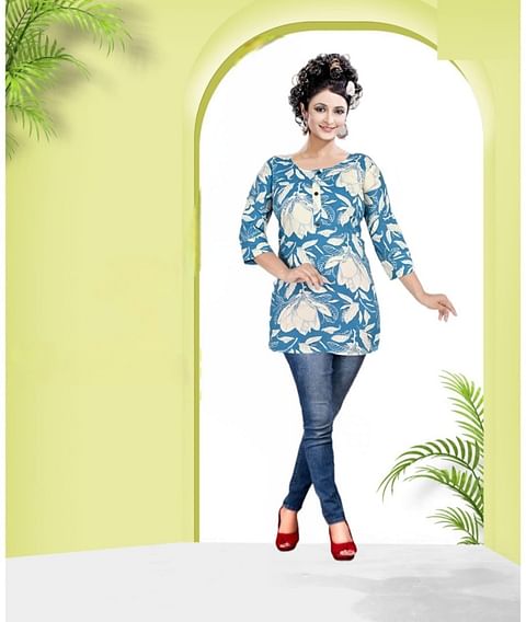 Authenzaa Women Kurti SFBKT026 Blue 