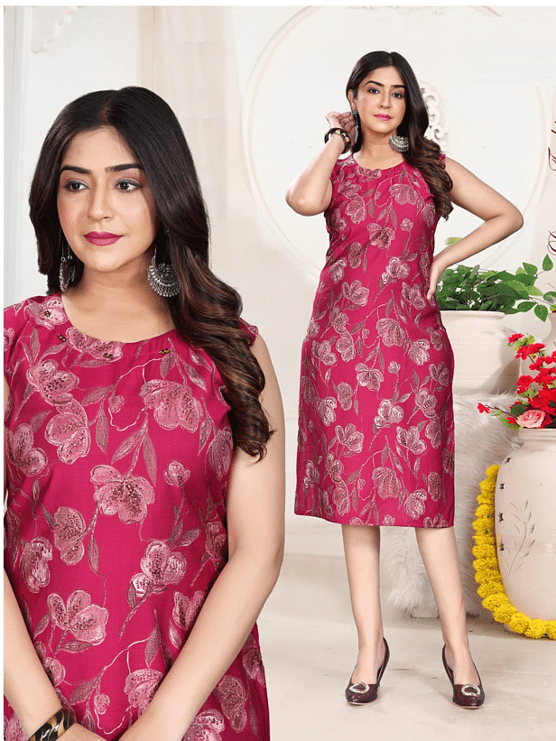 Authenzaa Women Kurti SFBKT027 Maroon 