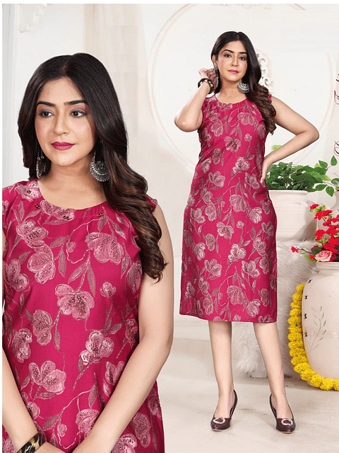 Authenzaa Women Kurti SFBKT027 Maroon 