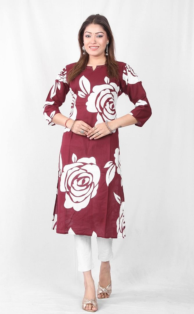 Authenzaa Women Kurti SFBKT032 Brown 