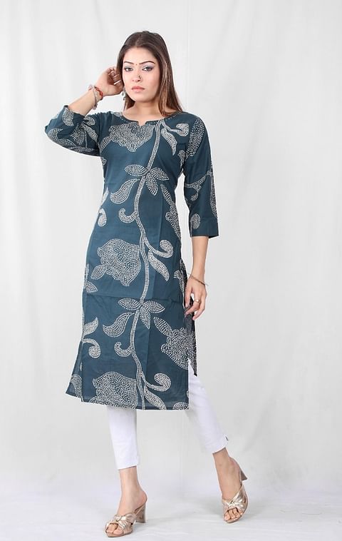 Authenzaa Women Kurti SFBKT033 Dark Green 