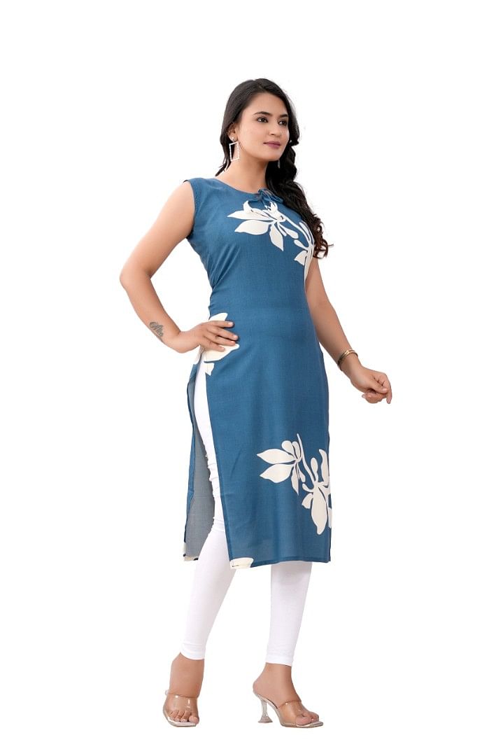 Authenzaa Women Kurti SFBKT038 Blue 