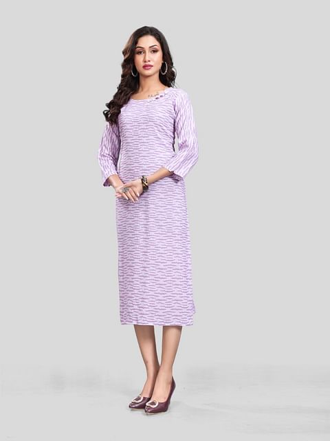 Authenzaa Women Kurti SFBKT046 Light Lavender 