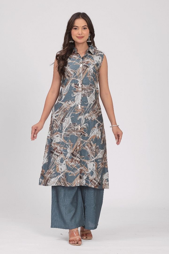 Authenzaa Women 2Pcs Kurti Set SFBKS060 Multi 