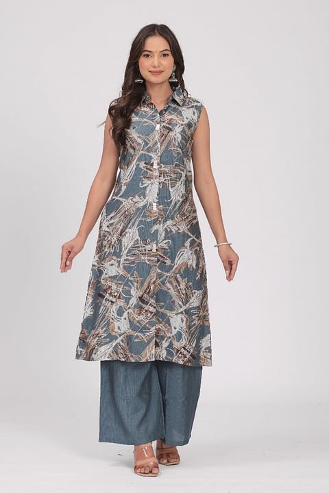 Authenzaa Women 2Pcs Kurti Set SFBKS060 Multi 