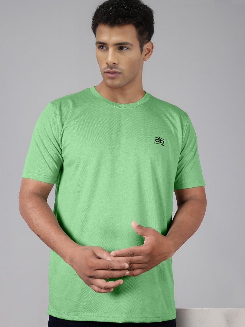 Authenzaa Men Round Neck T-Shirt SAVKF003 Pista 