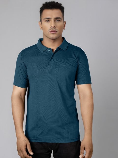 Authenzaa Men Polo T-Shirt GKPT036 Aqua Blue 