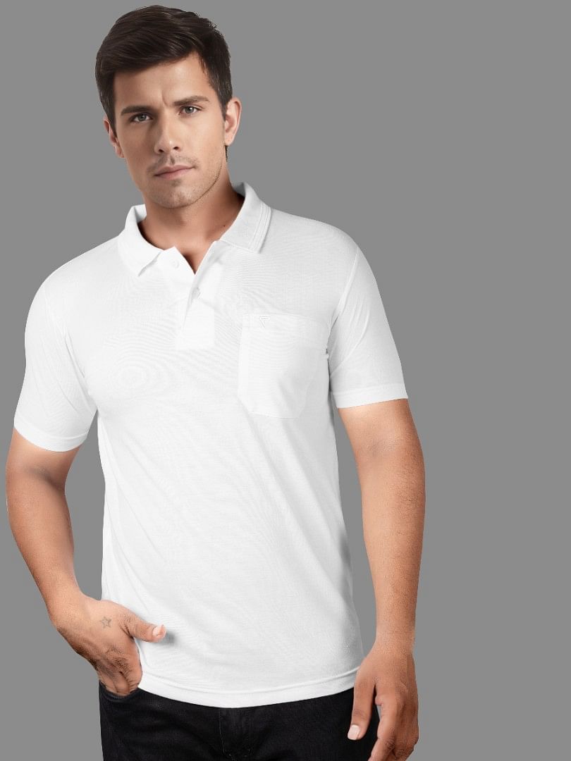 Authenzaa Men Polo T-Shirt GKPT032 White 