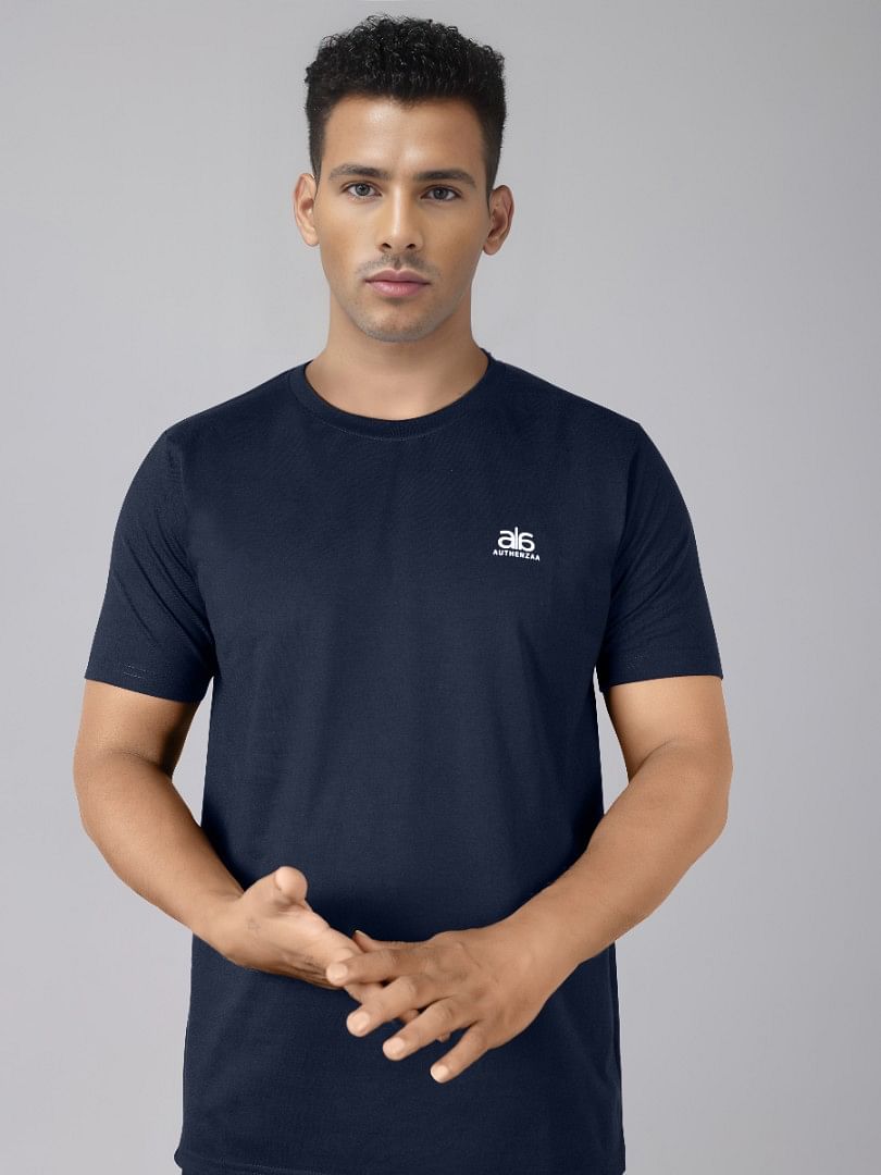 Authenzaa Men Round Neck T-Shirt SAVKF002 Navy 