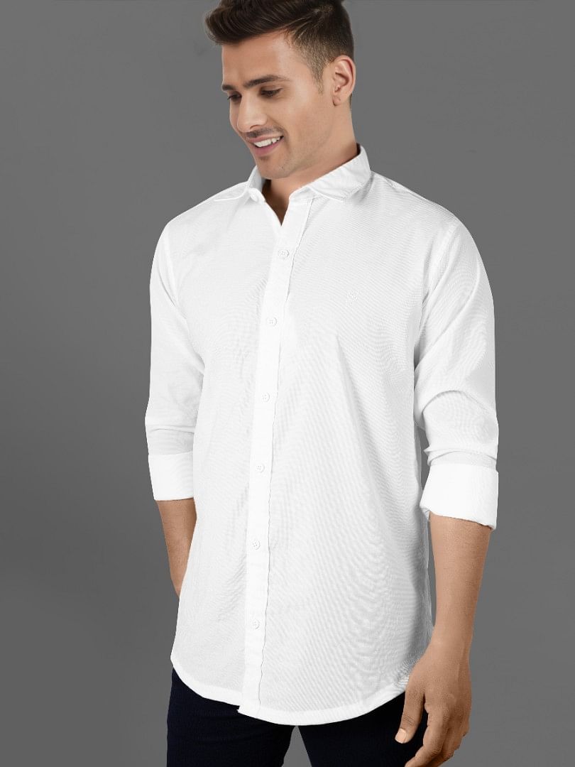 Authenzaa Men casual Shirt SFCS191 White 