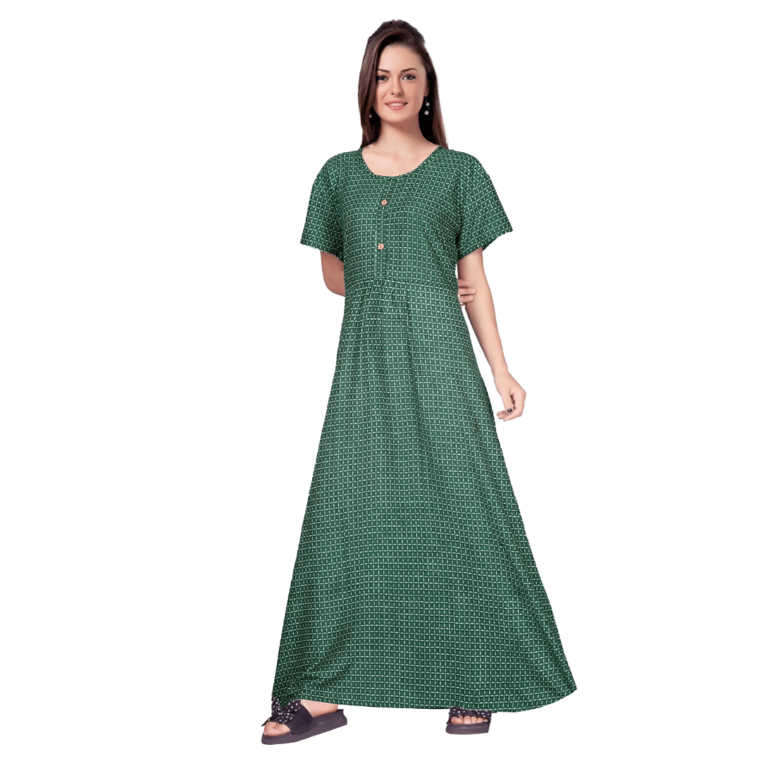 Authenzaa Women Nighty SMWN041 Green 