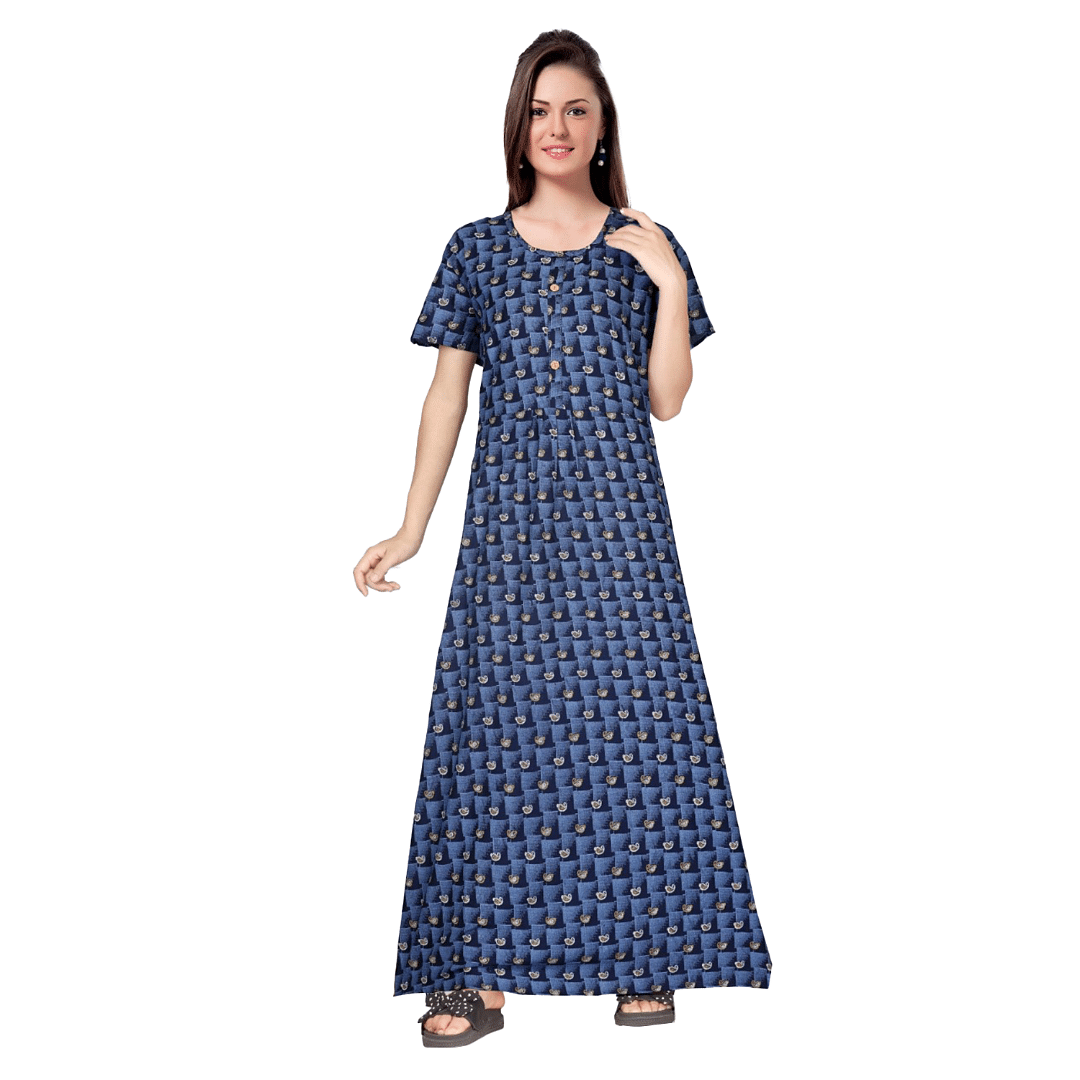 Authenzaa Women Nighty SMWN041 Blue 