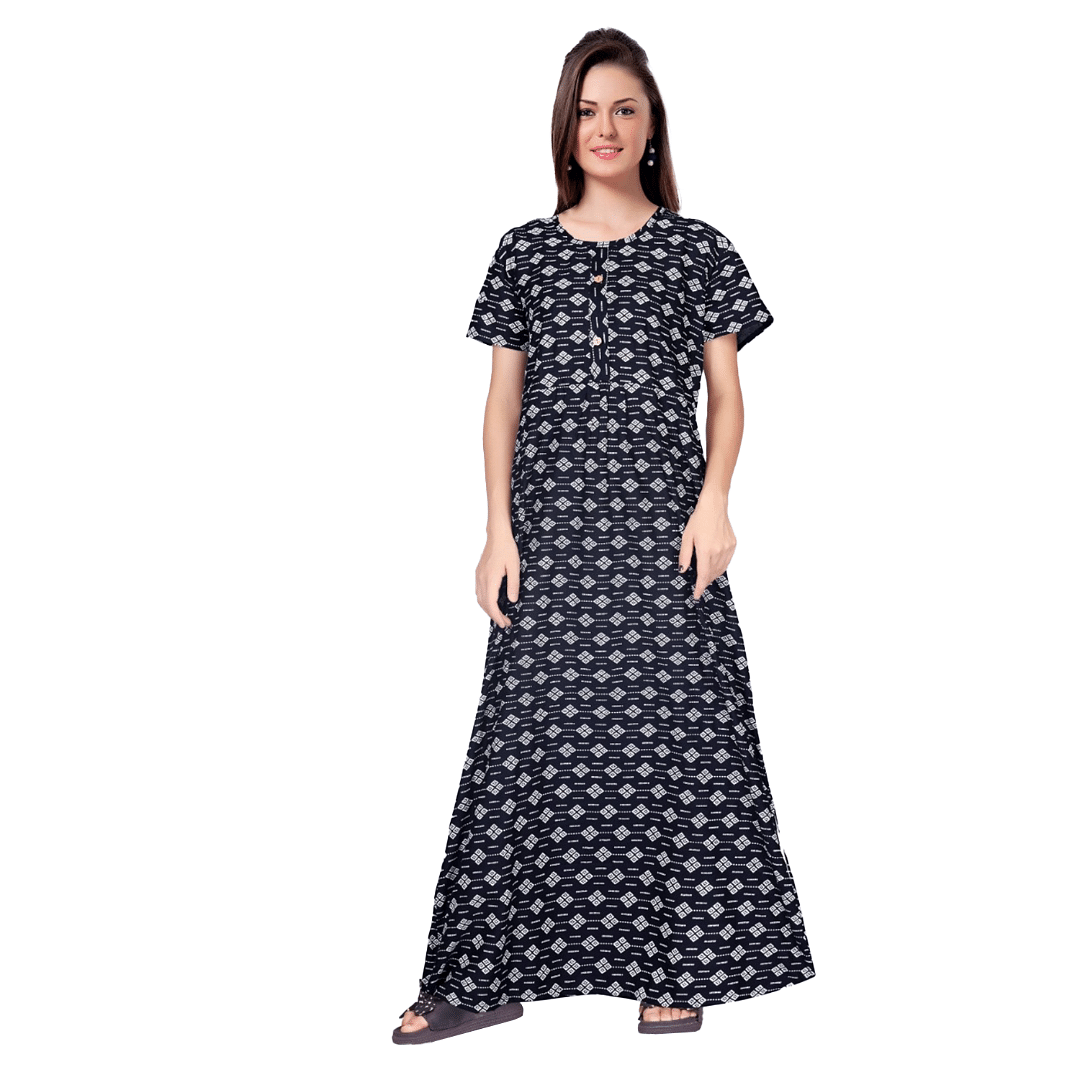 Authenzaa Women Nighty SMWN042 Navy 