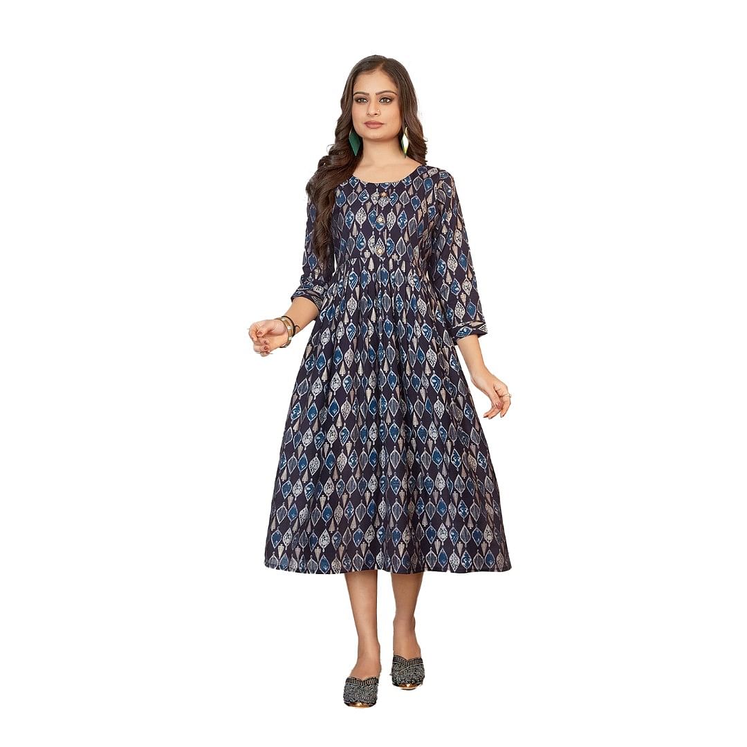 Authenzaa Women Kurti LPKT024 Navy 