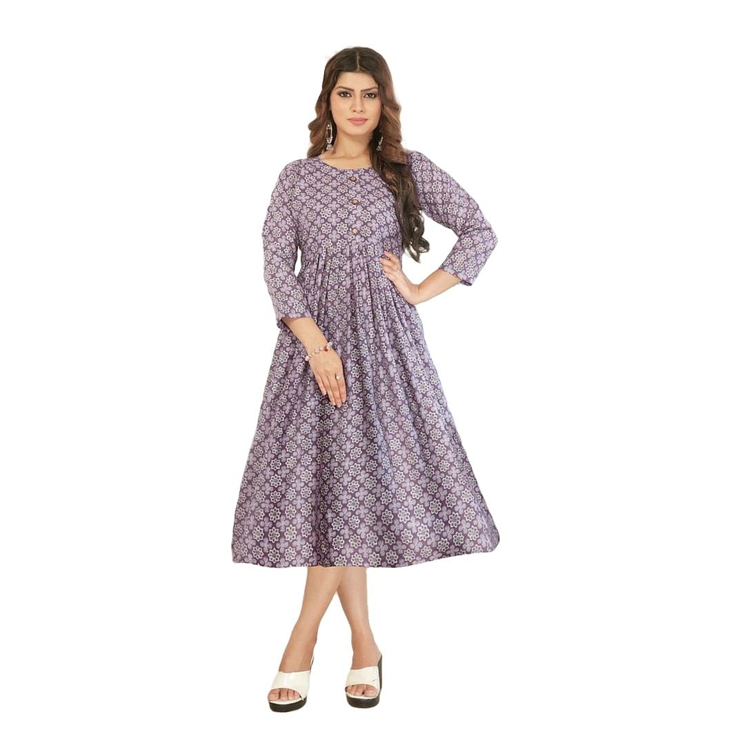 Authenzaa Women Kurti LPKT018 Purple 