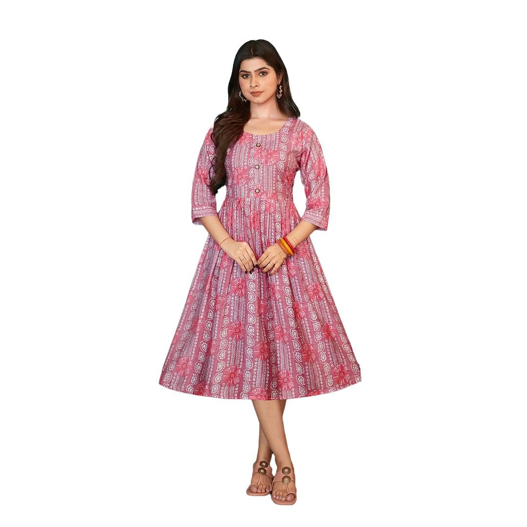 Authenzaa Women Kurti LPKT017 Pink 