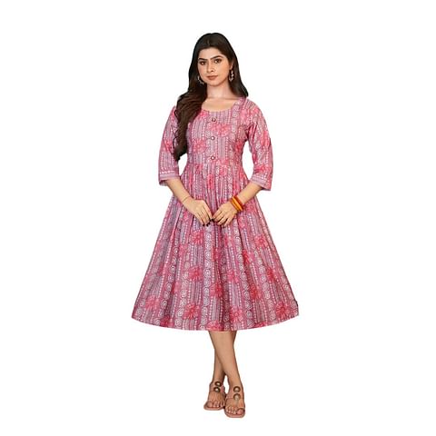 Authenzaa Women Kurti LPKT017 Pink 