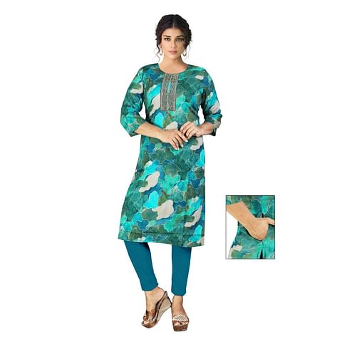Authenzaa Women Kurti ATKT053 Green 
