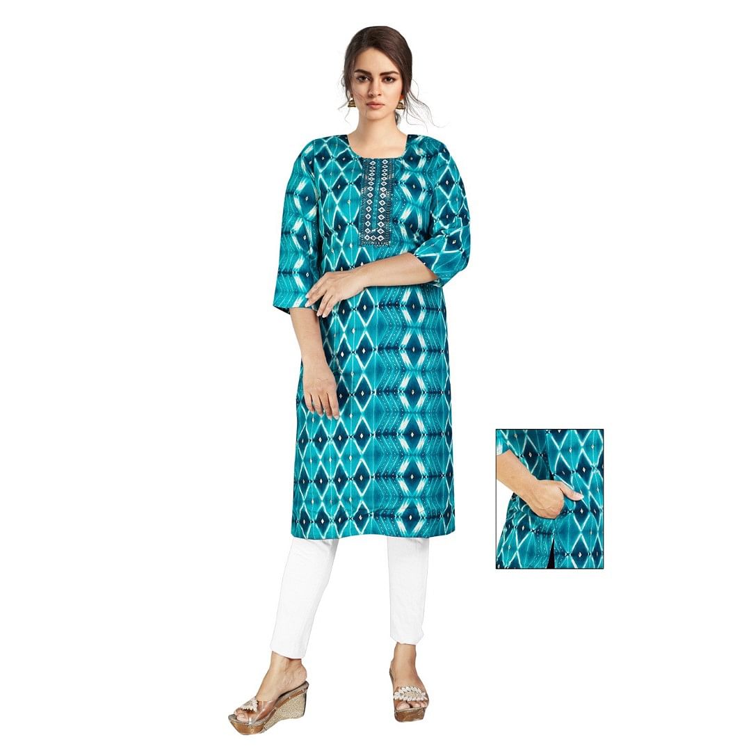 Authenzaa Women Kurti ATKT054 Multi 