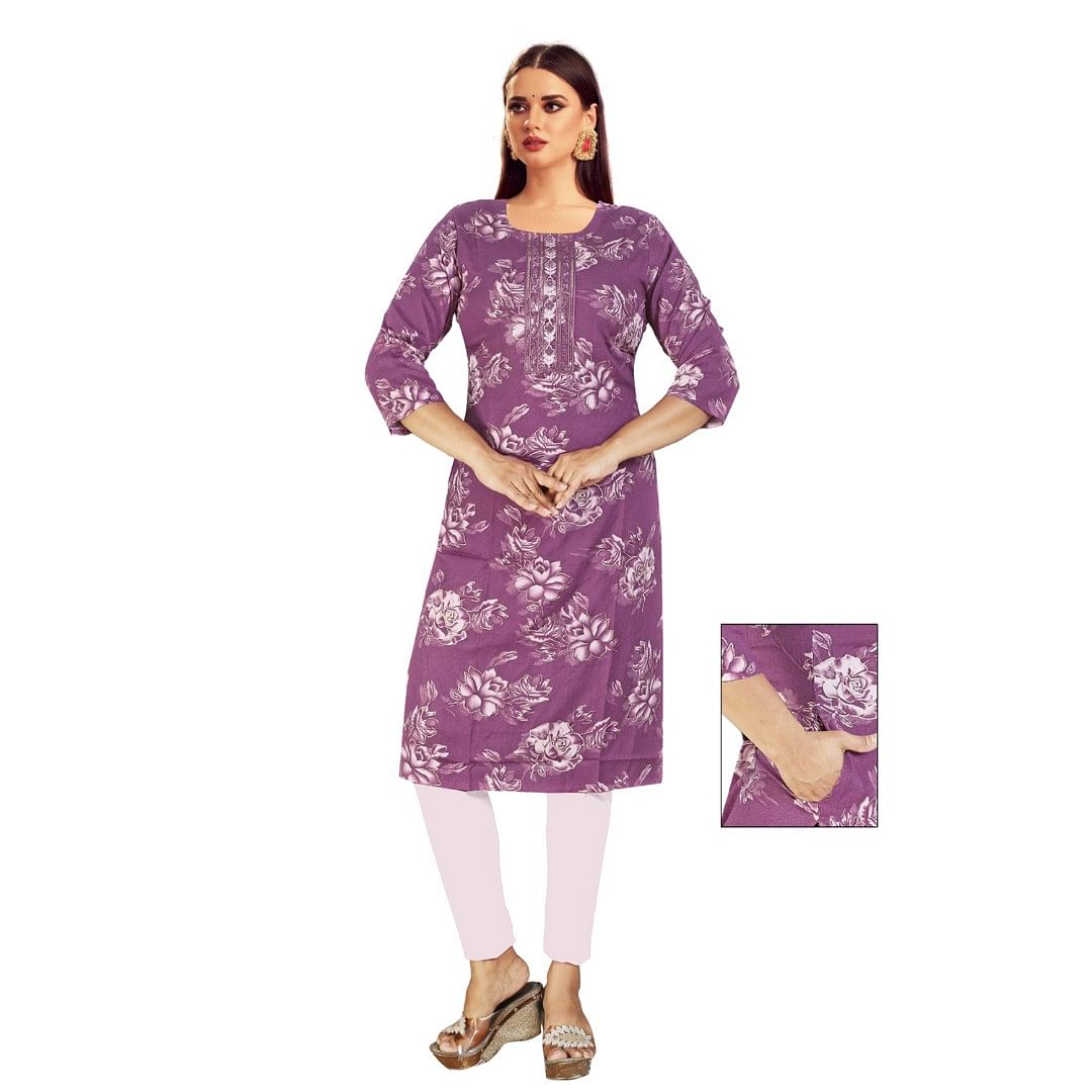 Authenzaa Women Kurti ATKT058 Purple 