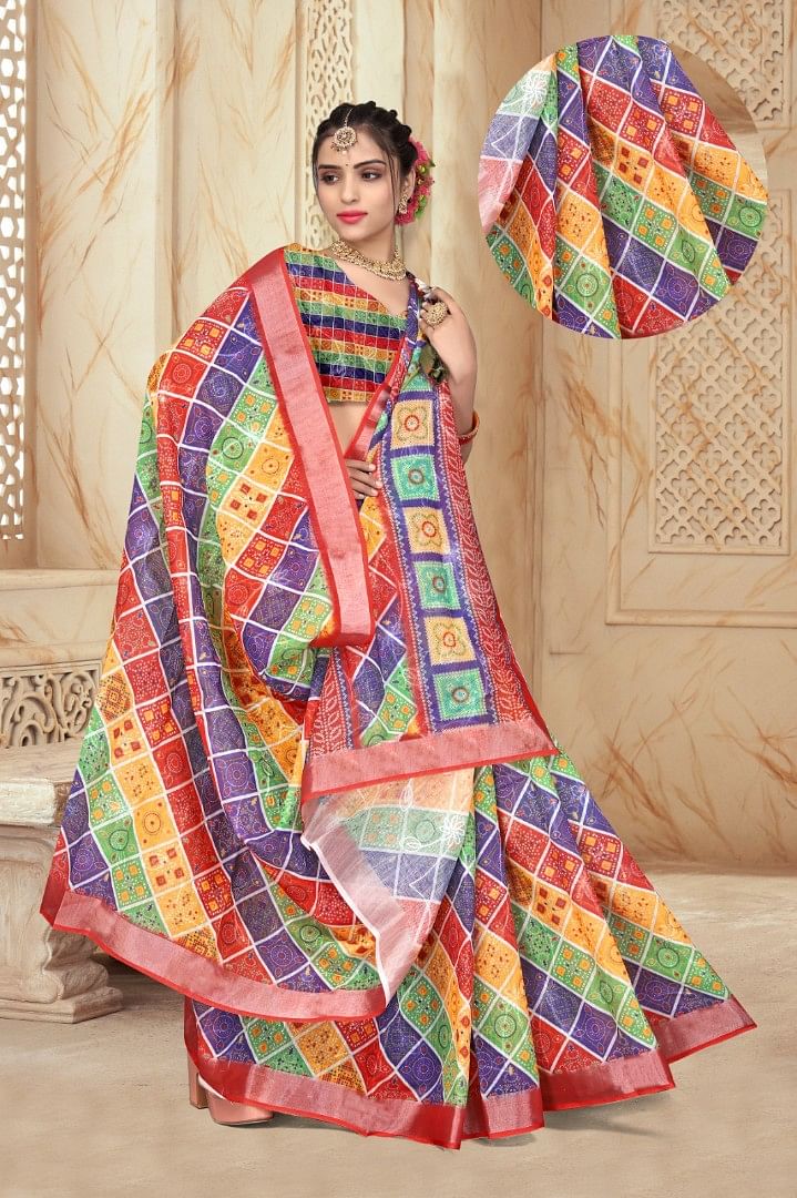 Women Saree Leheriya ASWS143 Multi