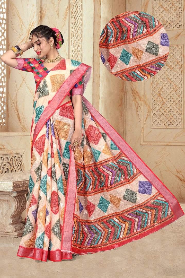 Women Saree Leheriya ASWS145 Multi
