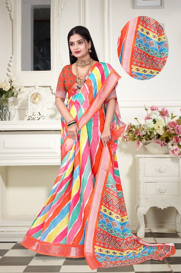 Women Saree Leheriya ASWS171 Multi