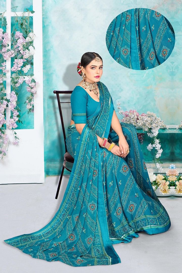 Authenzaa Women Saree ASWS152 Rama