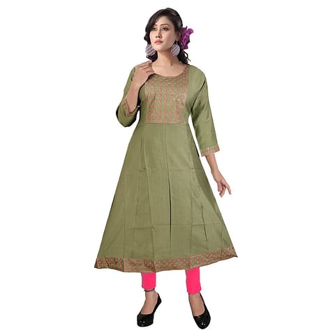 Authenzaa Women Kurti KDKT006 Light Green 