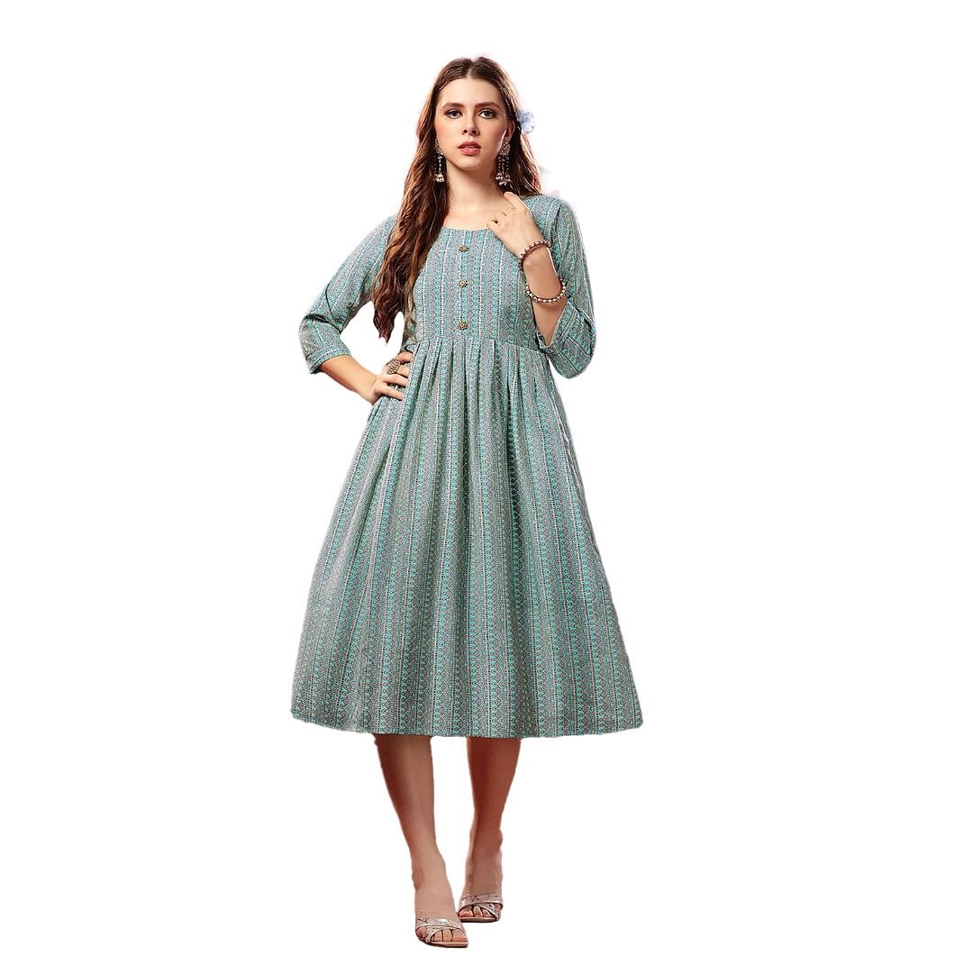 Authenzaa Women Kurti LPKT011 Green 