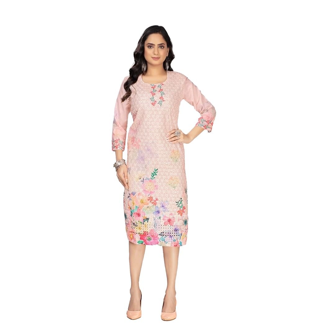 Authenzaa Women Kurti AFKT025 Cream 