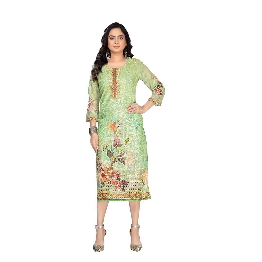 Authenzaa Women Kurti AFKT028 Green 
