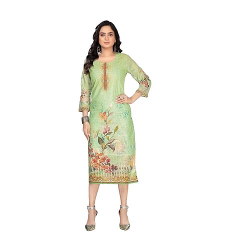 Authenzaa Women Kurti AFKT028 Green 