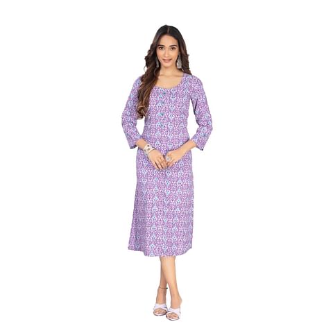 Authenzaa Women Kurti AFKT033 Purple 