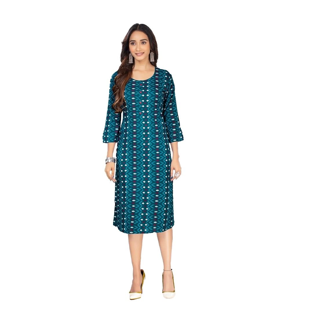 Authenzaa Women Kurti AFKT036 Navy 