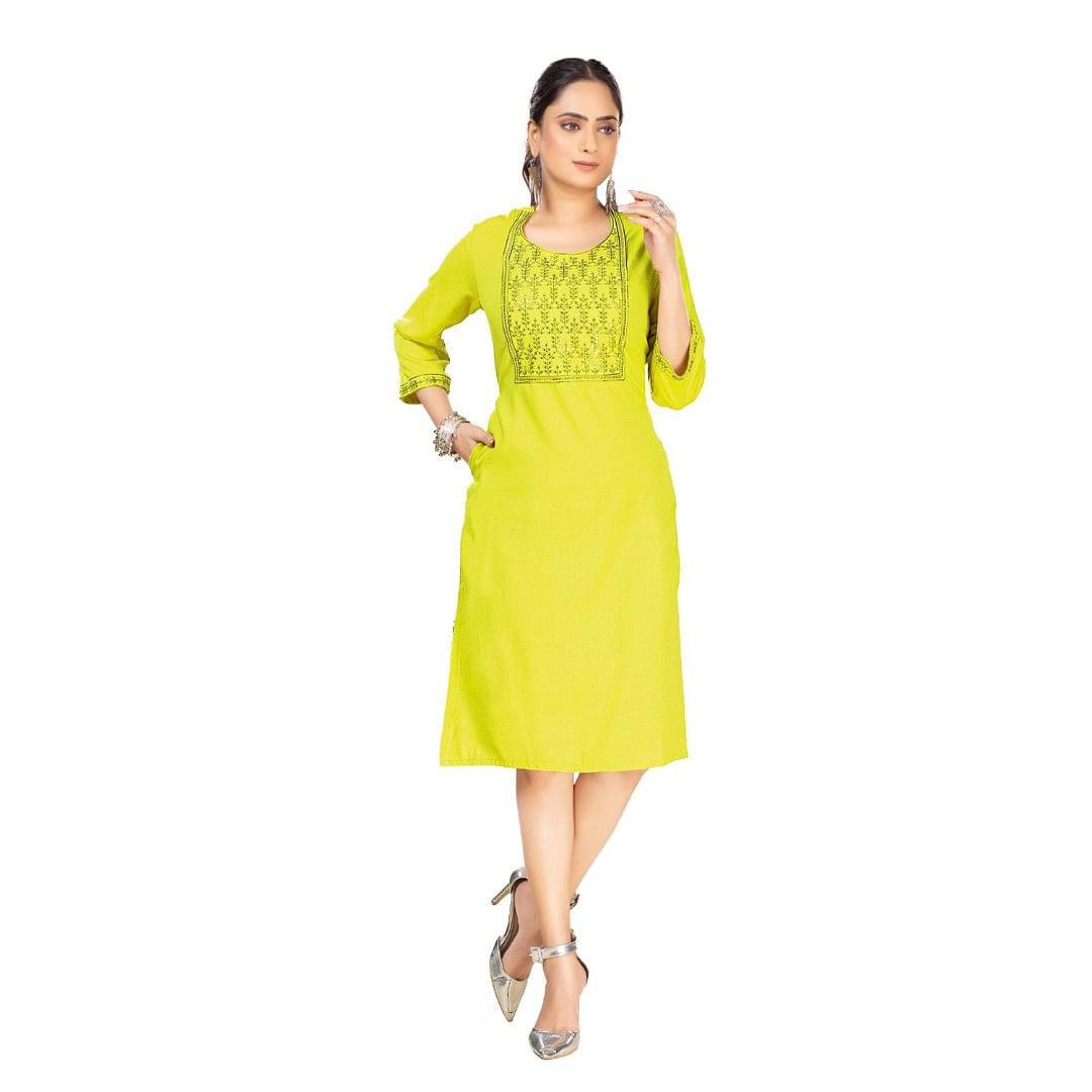 Authenzaa Women Kurti AFKT040 Green 
