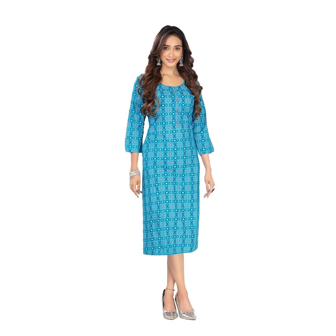 Authenzaa Women Kurti AFKT043 Blue 