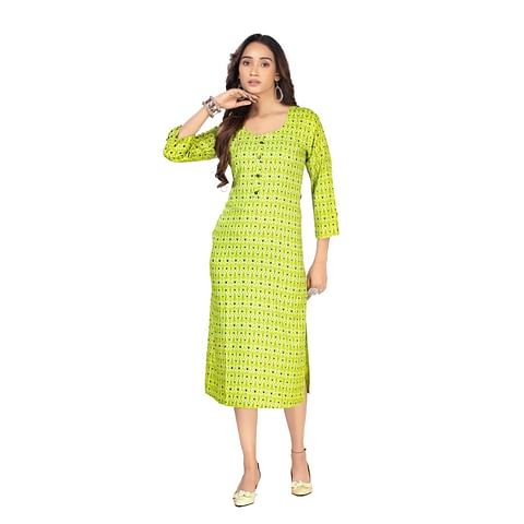 Authenzaa Women Kurti AFKT046 Green 